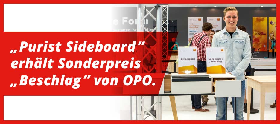 «Purist Sideboard» erhält Sonderpreis «Beschlag» von OPO